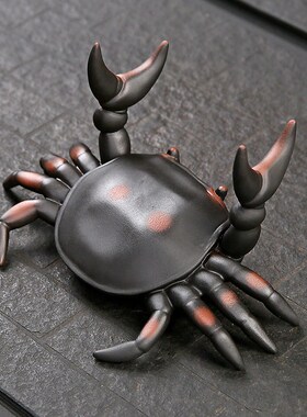 招财螃蟹家居桌面摆件创意客厅办公室电视柜酒柜装饰摆设茶宠茶玩