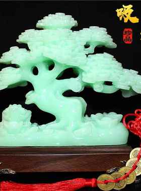 新中式摆件高端大气摇钱树客厅办公室酒柜博古架店铺发财树软装