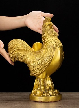 纯铜鸡黄铜公鸡摆件铜金母鸡十二生肖鸡吉祥物家居客厅工艺品摆设