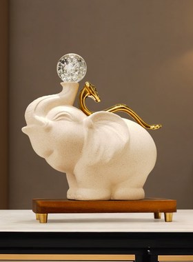 轻奢大象摆件高档客厅玄关酒柜电视餐边柜办公室高级感装饰品