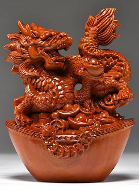 花梨木雕十二生肖摆件一套实木质鼠牛虎兔龙蛇马羊猴鸡狗猪工艺品