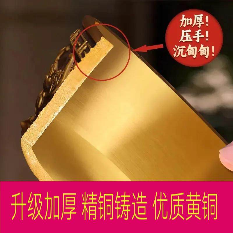 聚宝盆纯铜招财黄铜米缸存钱罐开 业大吉生意兴隆摆件八福聚宝礼,淘宝优惠券,粉丝福利购,淘宝优惠卷