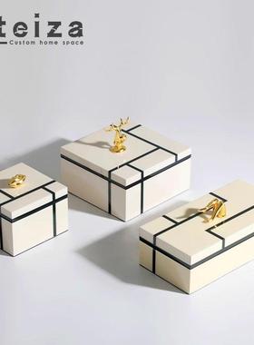 Oteiza欧式家居高档饰品盒卧室梳妆台木质首饰收纳盒样板间装饰品