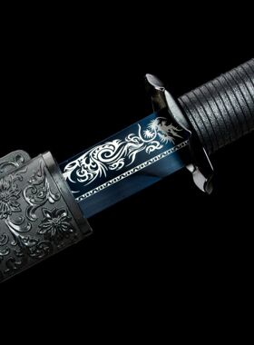 龙泉市刀剑龙骨一体烤蓝绣春刀