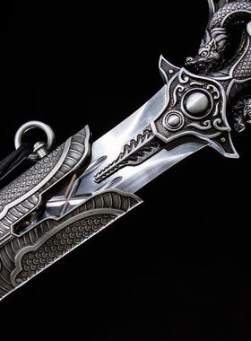 龙泉市刀剑高锰钢双手六面春秋