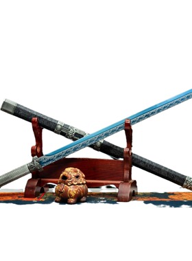 龙泉市刀剑高锰钢烤蓝防身冷兵器