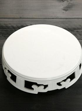 摆件底座花盆花瓶陶瓷香炉镂空石雕石头托盘增高盆景实木佛像莲花