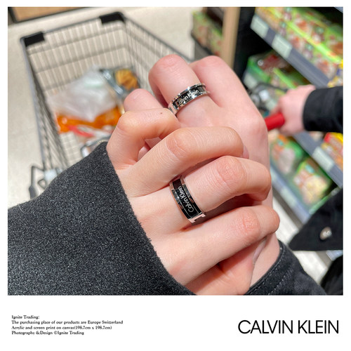 RING - 2019 CALVIN KLEIN HOLLOW KJ7RBR2001 - CK情侣戒指 - 图0