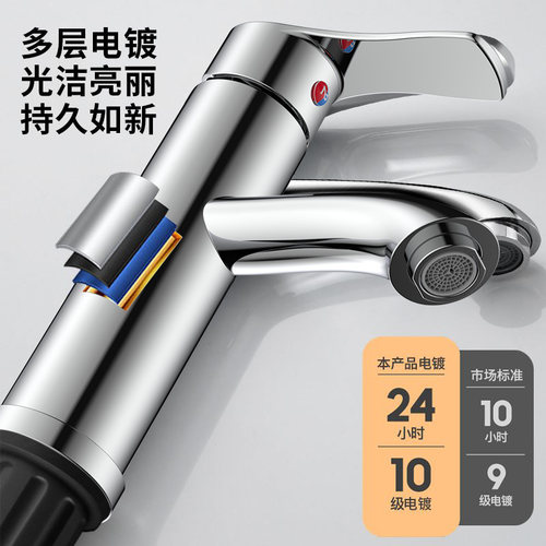 九牧王洗脸盆水龙头精铜卫生间冷热水面盆台盆家用洗手台洗漱单冷 - 图1