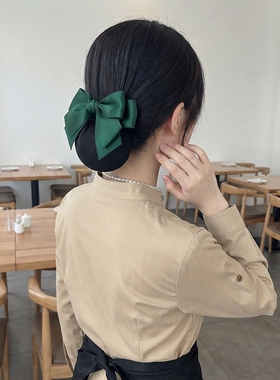 服务员发网护士头花女蝴蝶结发夹