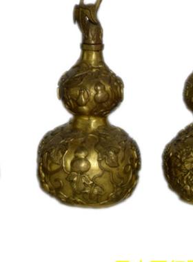 纯铜小号招财进宝玉堂葫芦大号工艺品黄铜卧室客厅办公室装饰摆件