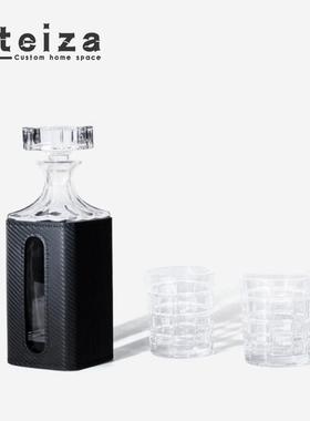 oteiza皮革醒酒器红酒桶酒具样板间酒吧水吧餐厅厨房冰桶软装摆件