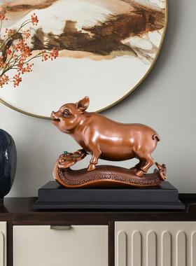 紫铜十二生肖摆件全套本命年鼠牛虎兔龙蛇马羊猴鸡狗猪三合大号