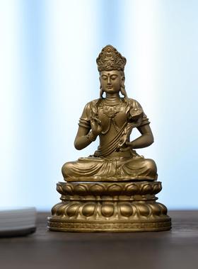 简修行文殊普贤佛像普贤菩萨摆件黄铜像雕像随身佛生肖属兔本命佛