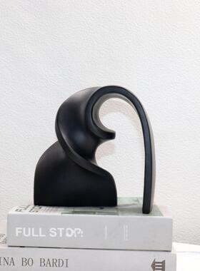 现代简约创意几何拱形缎带摆件样板房客厅桌面售楼部艺术软装摆件