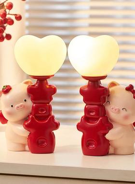 台灯床头灯结婚长明灯一对婚房陪嫁家用新婚礼物订婚送新娘朋友