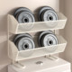 Bathroom storage artifact above the toilet shelf
