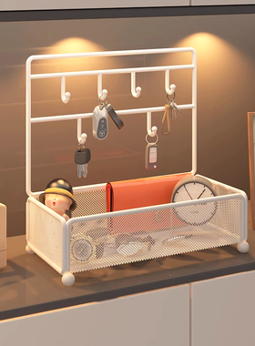 入户玄关进门口挂钥匙收纳置物架鞋柜摆件桌面首饰戒指杂物收纳盒