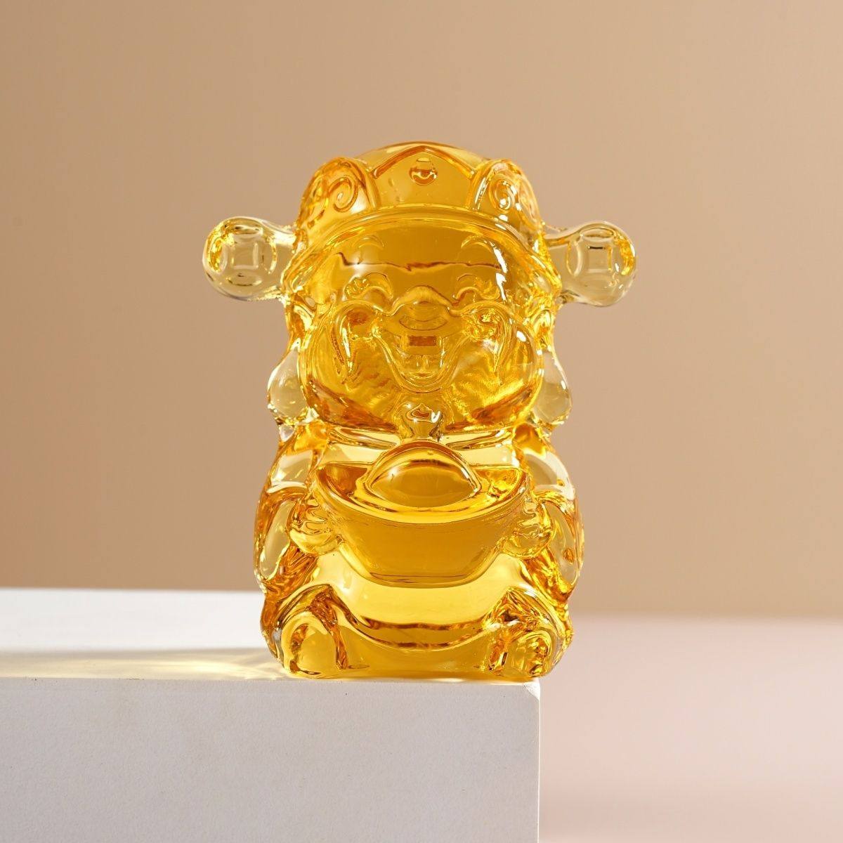 琉璃黄水晶小财神爷摆件聚宝盆招财店铺开业家用办公室桌面装饰品,淘宝优惠券,粉丝福利购,淘宝优惠卷