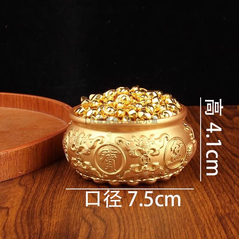 黄铜聚宝盆成品摆件大号小号五福聚宝缸米缸招财摆设迷你小元宝,淘宝优惠券,粉丝福利购,淘宝优惠卷