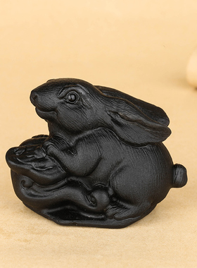 天然黑曜石十二生肖鼠牛虎兔龙蛇马羊猴鸡狗猪吉祥物桌面风水摆件