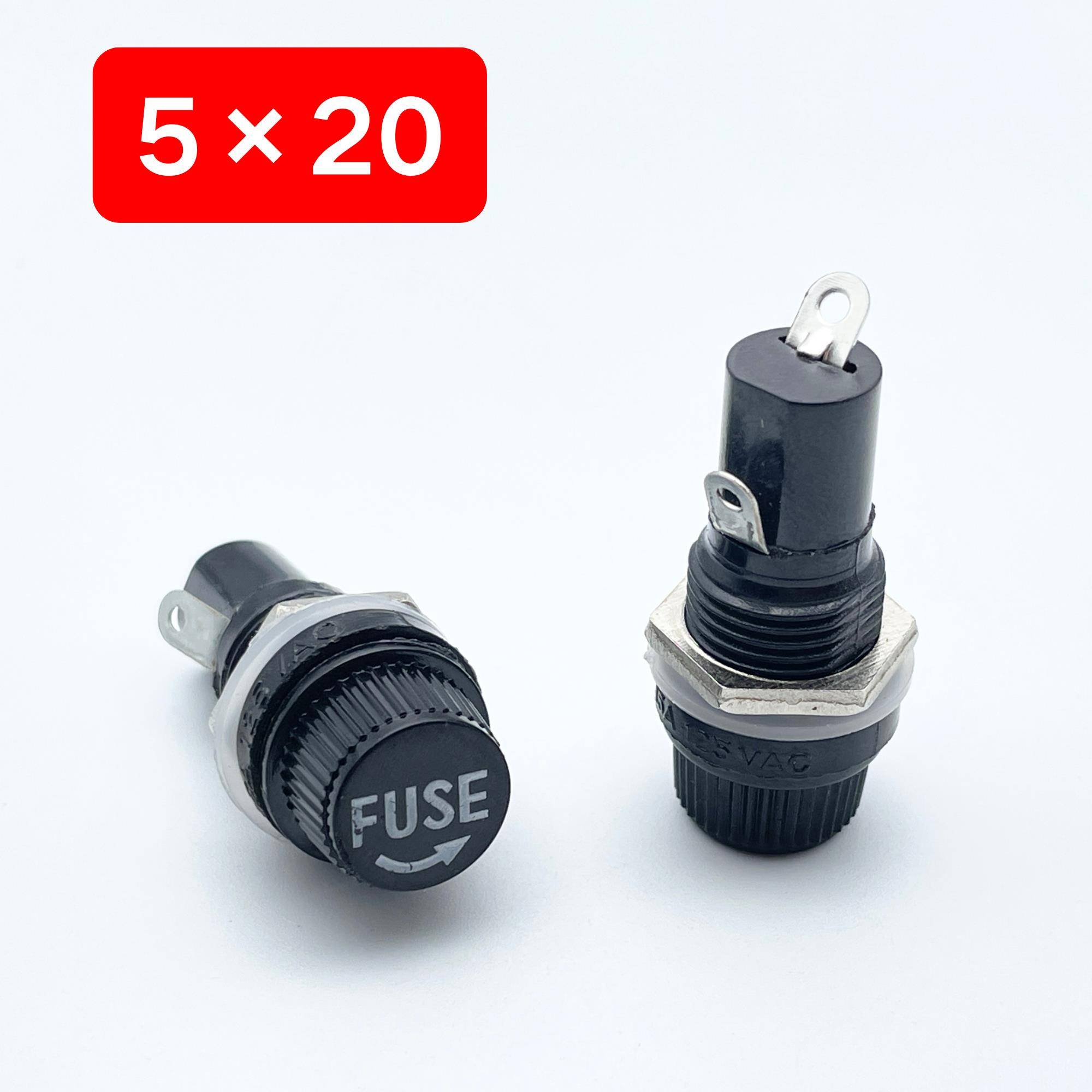 5×20保险丝座6×30保险管座FUSE黑色 MF527 MF528十字12mm熔断器 - 图0