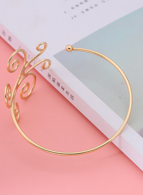 工厂直销 欧美时尚手镯花纹镂空臂环蝴蝶几何花朵臂镯手饰手环