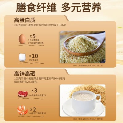 小麦胚芽罐装500g即食未提取胚芽油蛋白早餐餐营养谷物冲饮