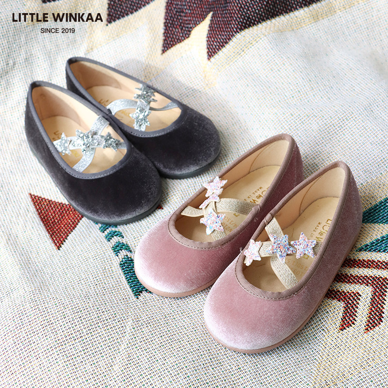 littlewinkaa女童天鹅绒演出舞蹈鞋软底公主鞋芭蕾风单鞋甜美童鞋,淘宝优惠券,粉丝福利购,淘宝优惠卷