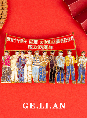 十个勤天周边胸针ins原创设计金属大徽章种地吧禾伙人背包配饰品