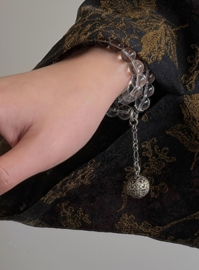 天然收藏级巴西白水晶手串双圈