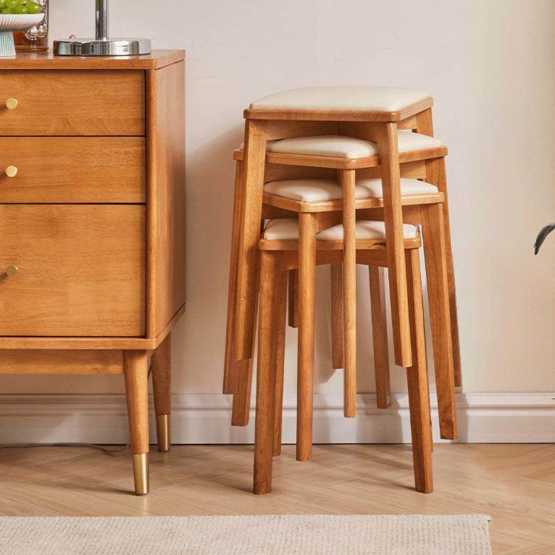 家逸实木凳子餐椅可叠放椅子软包方凳高凳板凳餐桌凳家用软包凳,淘宝优惠券,粉丝福利购,淘宝优惠卷