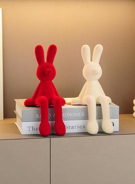 创意长耳兔子坐姿摆件轻奢高档软装高级家居客厅电视柜酒柜装饰品