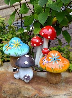 户外创意仿真蘑菇别墅花园庭院布置幼儿园草坪园艺景观装饰摆件