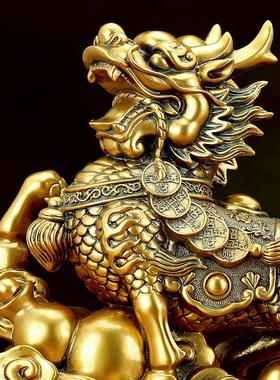 招财麒麟摆件一对客厅办公室玄关酒柜送子旺财纳福火麒麟开业礼品