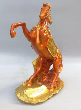 纯铜马立马生肖马到成功招财家居店铺办公室客厅铜器动物桌面摆件