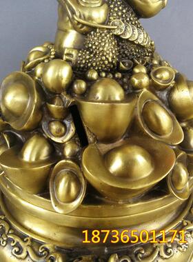 铜器纯铜金蟾元宝聚宝盆带盖熏香炉招财进宝家居装饰工艺桌面摆件