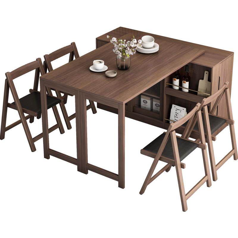 北欧现代简约轻奢家用小户型伸缩餐桌餐边柜一体储物靠墙折叠桌子,淘宝优惠券,粉丝福利购,淘宝优惠卷