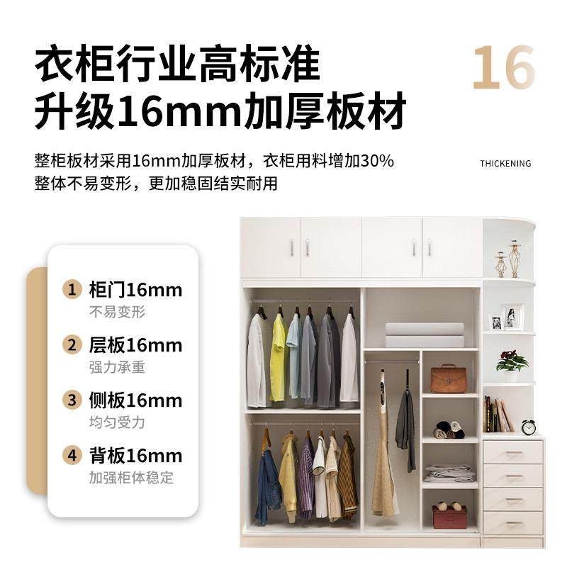 实木生态板衣柜推拉门家用卧室柜子简约现代滑移门大容量衣橱定制,淘宝优惠券,粉丝福利购,淘宝优惠卷