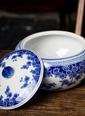 青花瓷陶瓷罐中式摆件古典陶瓷罐花瓶茶室博古架家具酒柜茶叶罐