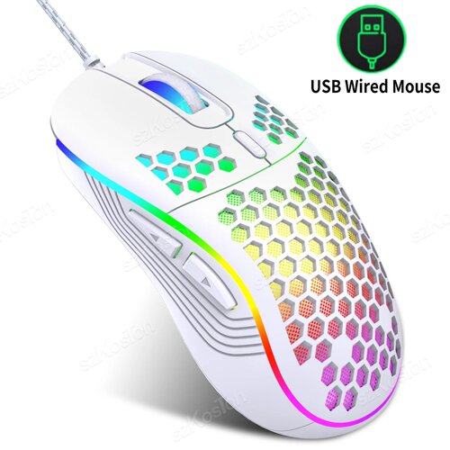 RGB Wired Gaming Mouse Ergonomic Design Mouses 6Levels Adju - 图2