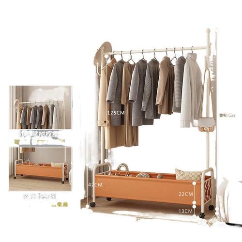 轻奢落地挂衣架衣架移动简易家用卧室客厅立式收纳衣服衣帽架 - 图3