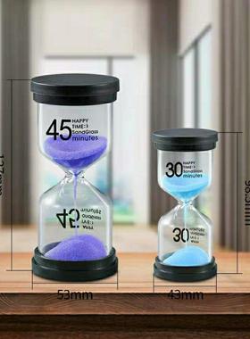 儿童刷牙沙漏计时器1/60分钟一小时漏斗流沙瓶防摔创意桌面小摆件