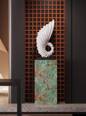 创意抽象艺术海螺雕塑落地式装饰品酒店售楼处样板房客厅楼梯下装