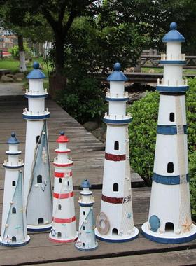 地中海风格灯塔摆件咖啡店海洋风主题景区沙滩活动摄影摆设道具