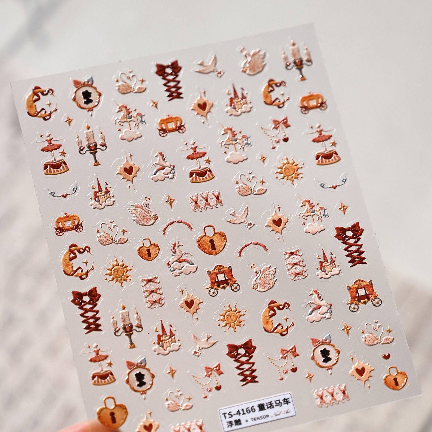 新款复古巴洛克小兔浮雕美甲贴纸童话马车马戏团兔兔diy笔杆水杯,淘宝优惠券,粉丝福利购,淘宝优惠卷