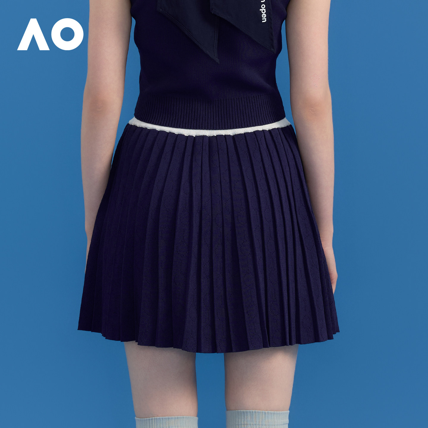 AO澳网运动半身裙撞色毛织半裙网球裙25秋季新品带打底裤防走光,淘宝优惠券,粉丝福利购,淘宝优惠卷