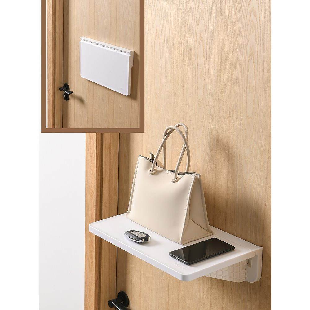 厨房墙面收纳一字搁板壁挂式可折叠置物架免打孔卫生间墙上置物板,淘宝优惠券,粉丝福利购,淘宝优惠卷