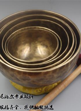 颂钵 尼泊尔手工纯铜SPA理疗音疗钵音碗钵铜磬碗瑜伽用品家居摆件