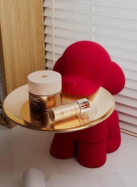 小狗托 托盘钥匙收纳摆件玄关入户门口鞋柜高级感家居装饰品乔迁